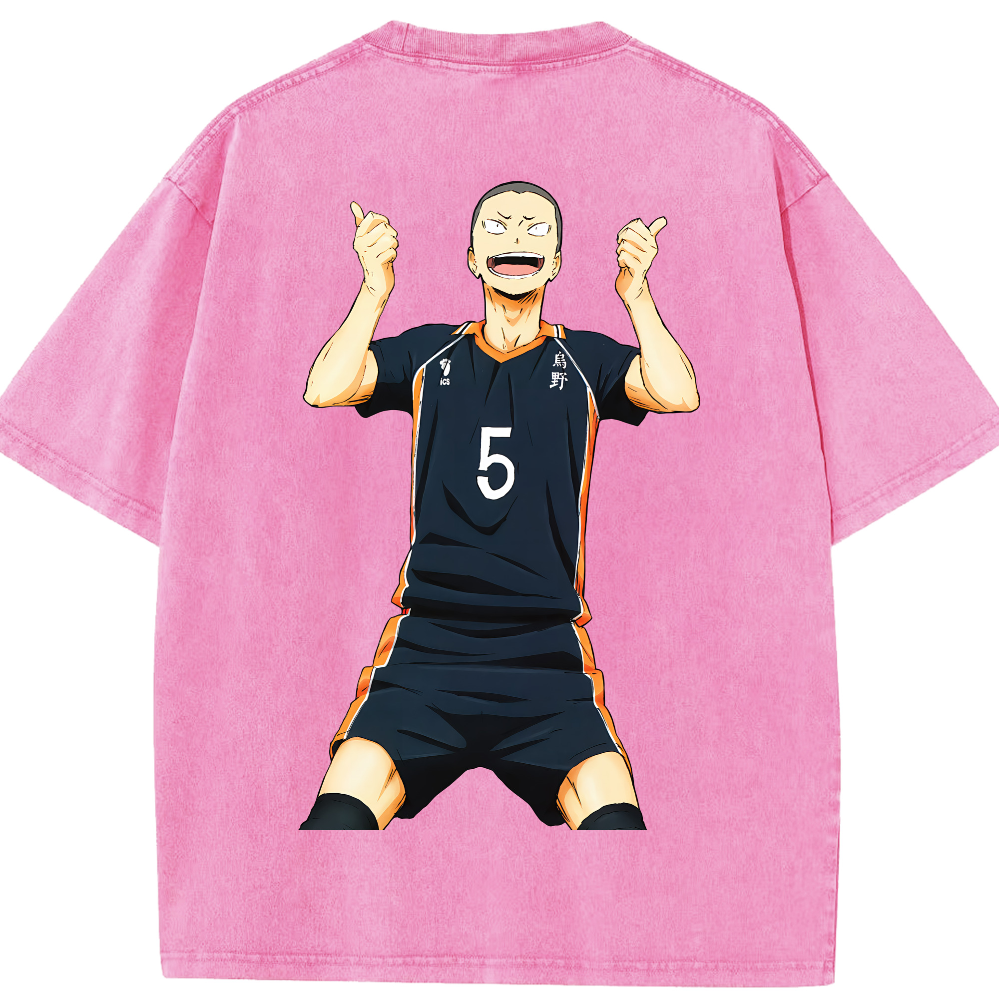 （画像用） ハイキュー!! Haikyu!! 綿100% ヴィンテージ風 半袖Tシャツ（背面プリント）